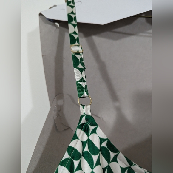 Ava & Viv Maxi Slip Dress Adjustable Straps Scoop Neck S:1X Green Cream - Picture 13 of 13